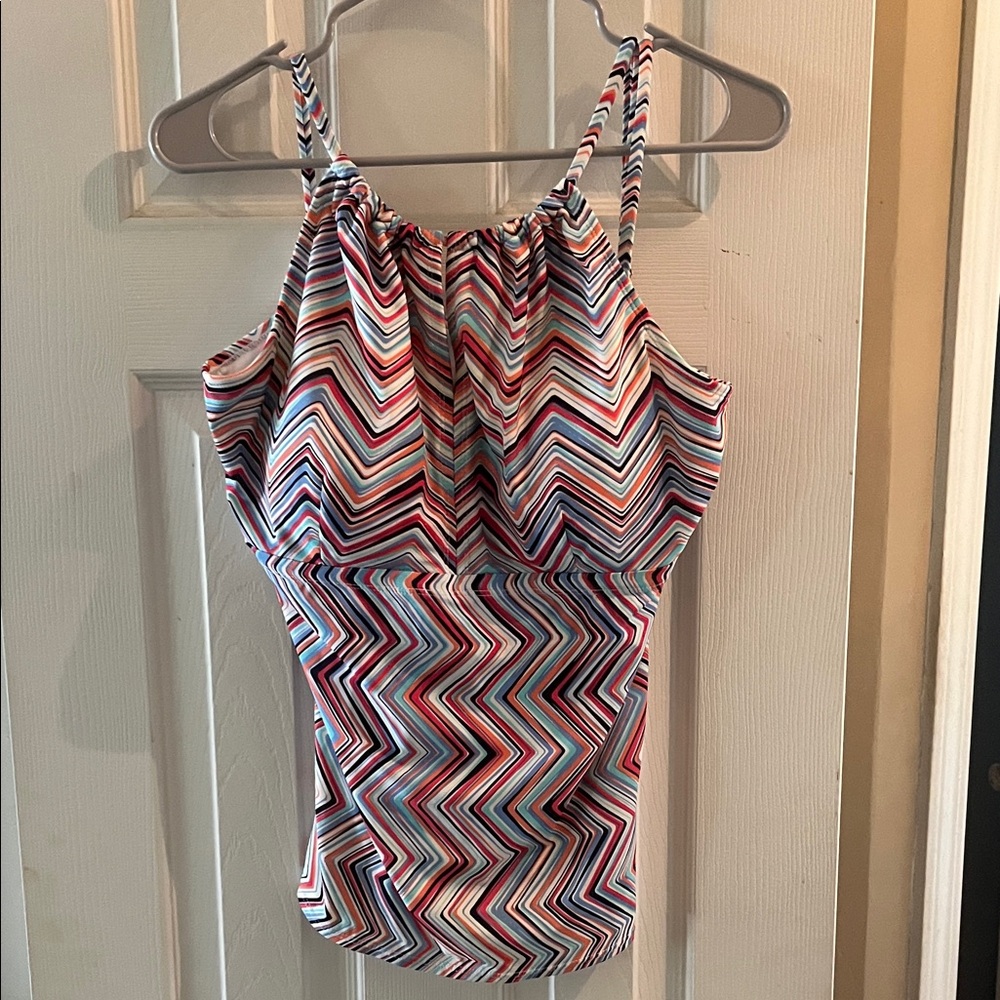 Kim Rogers Multicolor Chevron Halter Camisole